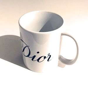 Miss Dior Designer Mug White Coffee Tea Mug with Black Logo Print - New